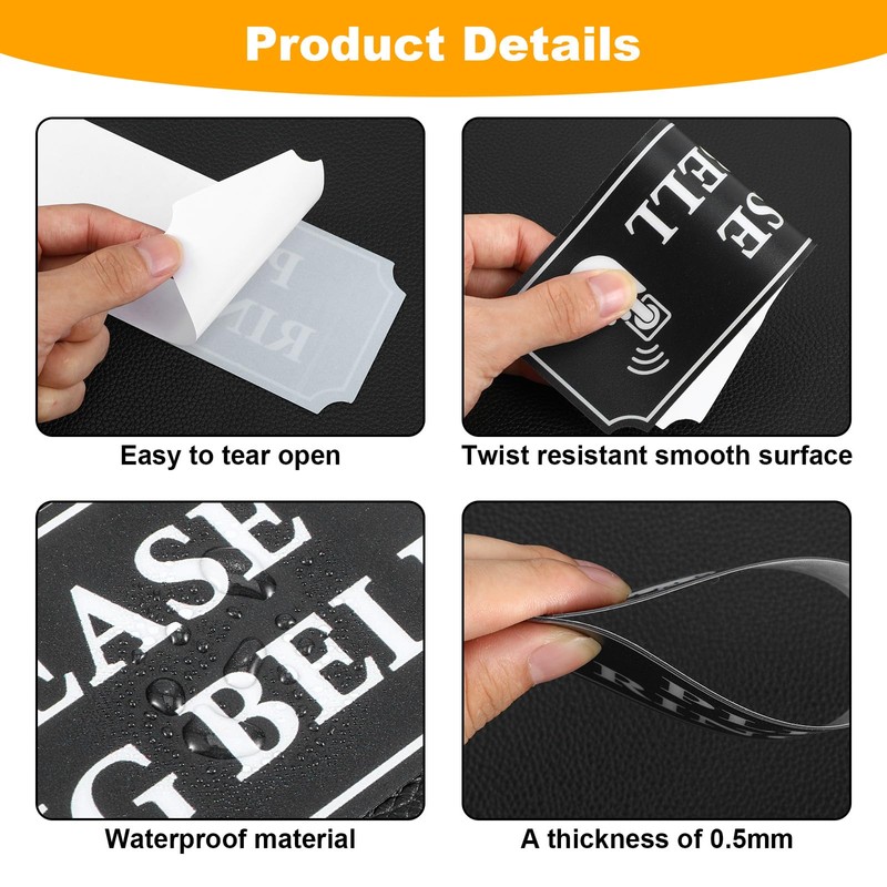 Molain 2PCS Please Ring Bell Sign, Self-Adhesive Ring Doorbell Sign