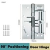2-Pack 3-in-1 Stainless Steel Self-Closing Spring Door Hinges with 90°