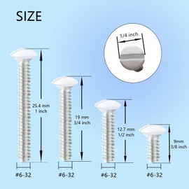 Taezn White Wall Plate Screws, 100 Pieces Outlet Screws 4 Length Sizes 6-32 Thread Switch Plate Screws Perfect Replacement for Outlet Cover and Light Plate