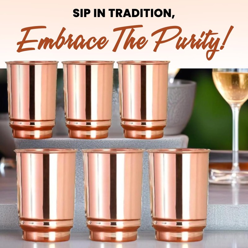 2activelife Pure Copper Cups Set of 6, Gift Set 100%