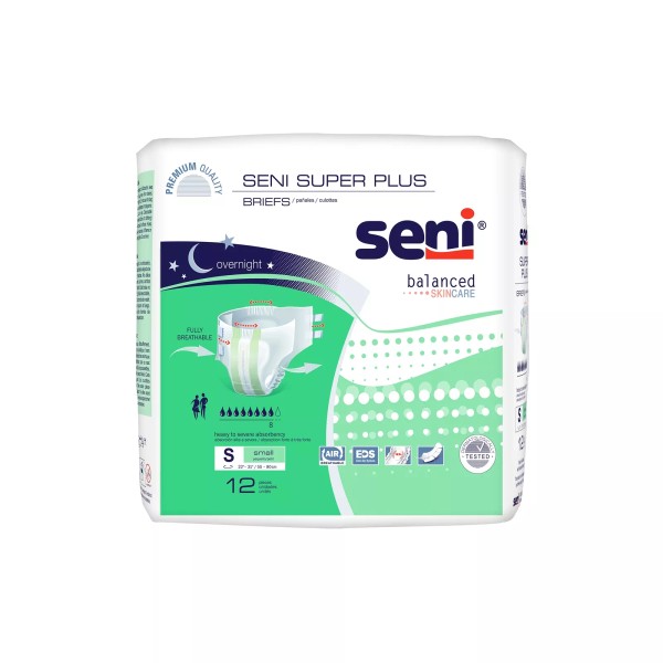Seni Incontinence Brief Breathable / Overnight S-SM12-BP1 Heavy to Severe