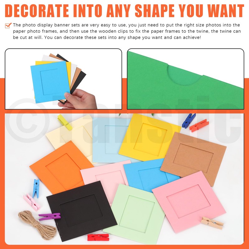 Tanstic Pack of 40 3 Inch Colourful Paper Photo Frame