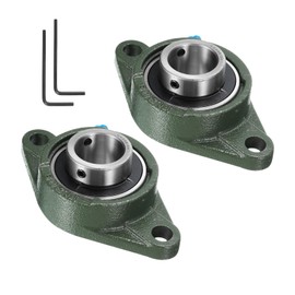 uxcell 2pcs UCFL208-24 Pillow Block Bearings 1-1/2 inch Bore Self Alignment, Solid Cast Iron Base Mounted Chrome Steel Bearings