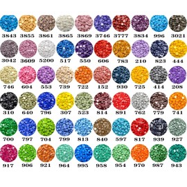 QYING 30000 Pieces 60 Color Diamond Art Painting Beads,Flat Bottom Round Resin Rhinestones for Diamond Art Painting Accessories, Round Drills for 5D Diamond Art DIY Craft
