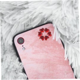 jojofuny 400pcs Heart Rhinestones Acrylic Flatback Gems for DIY Crafts Card Dress Decoration Multi Color Light Red Light Pink Rose Red White for Jewelry Scrapbooking Cell Phone Cases