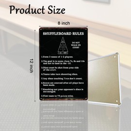 Shuffleboard Black Plaque Metal Tin Sign Floor Games Of Shuffleboard Life Interesting Wall Rule Poster For Man Cave Garage Bar Club Cafes Farm Wall Decor 8x12 Inch