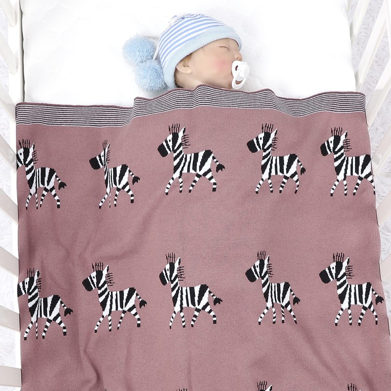 DovFanny Baby Blanket 100% Cotton Knitted Soft Blanket for Newbron