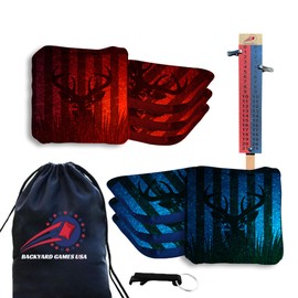 BackYardGamesUSA Pro Cornhole Bags Set of 8 Regulation - Professional Cornhole Bags for Tournament Play, Slick n Stick Bean Bags for Cornhole, Corn Hole Bags Regulation Set of 8- Made in USA