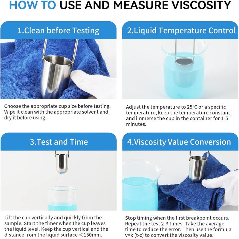BAOSHISHAN NO.3 Zahn Cup Viscosity Cup #3 Dip Type 44ml