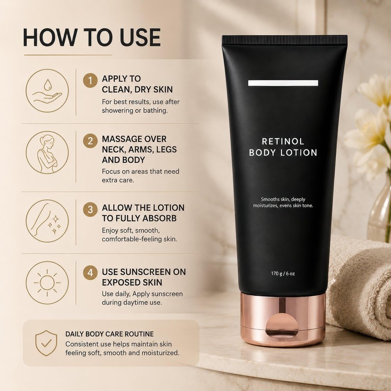 Retinol Body Lotion, Firming Body Cream for Crepey Skin, 170g/6