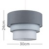 MiniSun Round Modern 3 Tier Fabric Ceiling Pendant Lamp Light