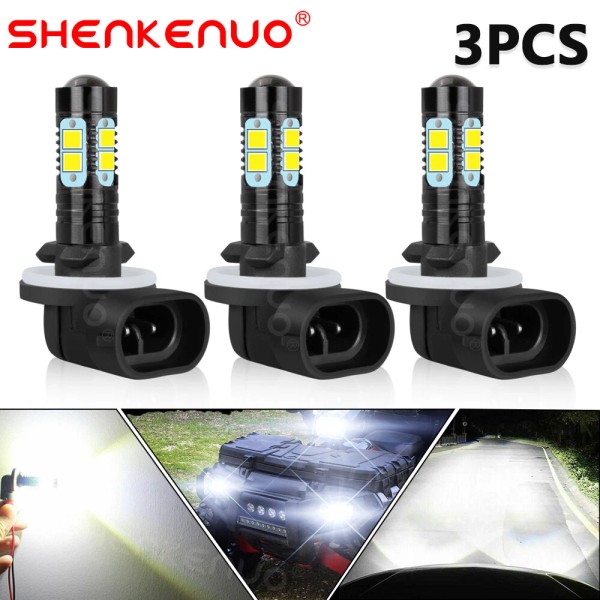 SHENKENUO 3PCS LED Headlight Bulbs For Polaris Sportsman 500 4x4