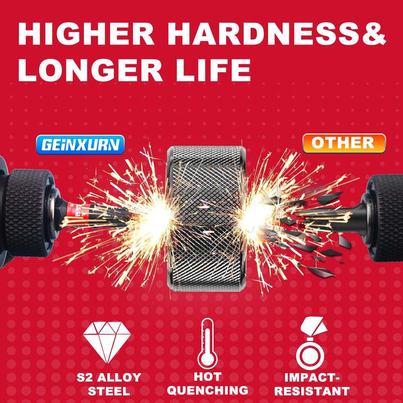 GEINXURN Impact Tough #2 Square 6 in. Screwdriver Bits Set,10Pack