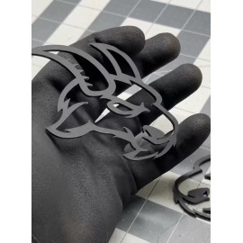 UsaStandard Custom Angry Goat Matte Black Car Emblem Truck Badge Aggressive For RAM  Pk of 2