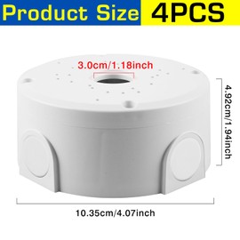 WANDGU 4 Pieces Camera Junction Box: Hemispherical Surveillance Camera Mounting Box, Waterproof Junction Box for Security Camera, Universal Junction Box for Bullet Surveillance Camera