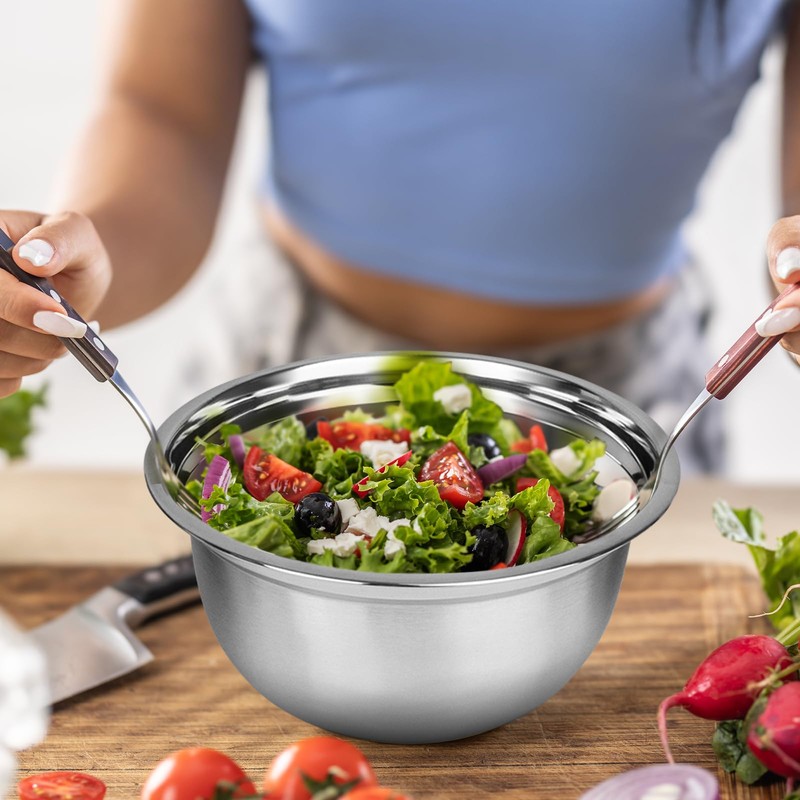 Luminuxe 3-Piece Stainless Steel Mixing Bowl Set with Lids –