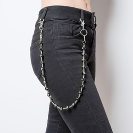HZMAN Pant Chains for Women Biker Billiard No.8 Ball Beaded Alloy Jeans Chains Belt Chain Wallet Chain Pocket Chains Interesting Emo Accessories