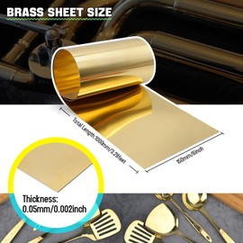 YIEMI Brass Sheet Roll, Gold Foil Sheets 1000mm x 150mm x 0.05mm for Crafts, Electrical Repairs, DIY Projects