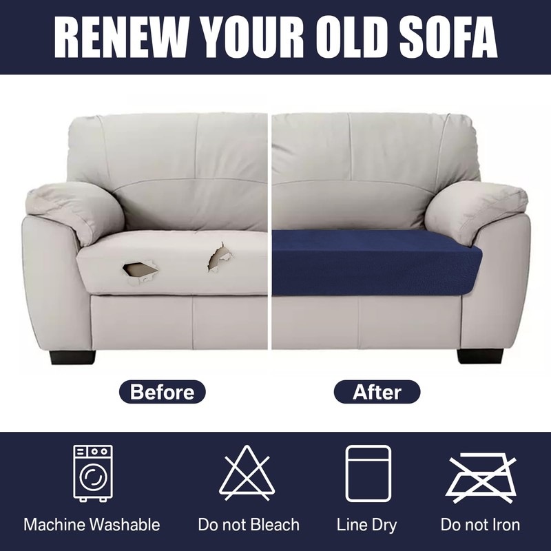 Teynewer Sofa Seat Cushion Cover, Sofa Cushion Slipcovers Stretch Velvet,