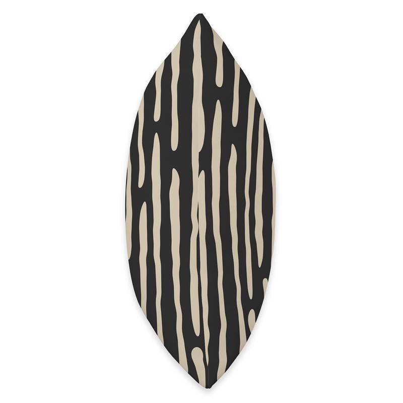 Abstract Lines Pattern in Beige on Black AEY533 Throw Pillow