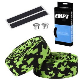 EMPT ES-JHT020 EVA Road Handlebar Tape, Cushion EVA Bar Tape, Road Pista Drop Handlebar Tape, *End Caps, End Tapes Included (Green & Black Camouflage (Green/Black))