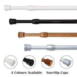 KXLife 2 Pack Small Spring Tension Curtain Rod for Window Cupboard Closet (White, 12 to 20 Inch)