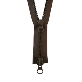 2-Wege Reißverschluss GROB Kunststoff - Plastik teilbar 2PZG_304 (braun, 75cm)