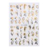 LANODO 2038 Nail Stickers, 9 Pieces, 3D, Black, Gold, Art,