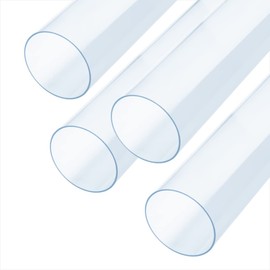POWERTEC Clear PVC Pipe 6" x 36" Long, 4PK Rigid Plastic Tubing, Round Tube Compatible w/Dust Collection Fittings - Hose for Woodworking Tool, Dust Collection System or Cat Tree (70274-P4)