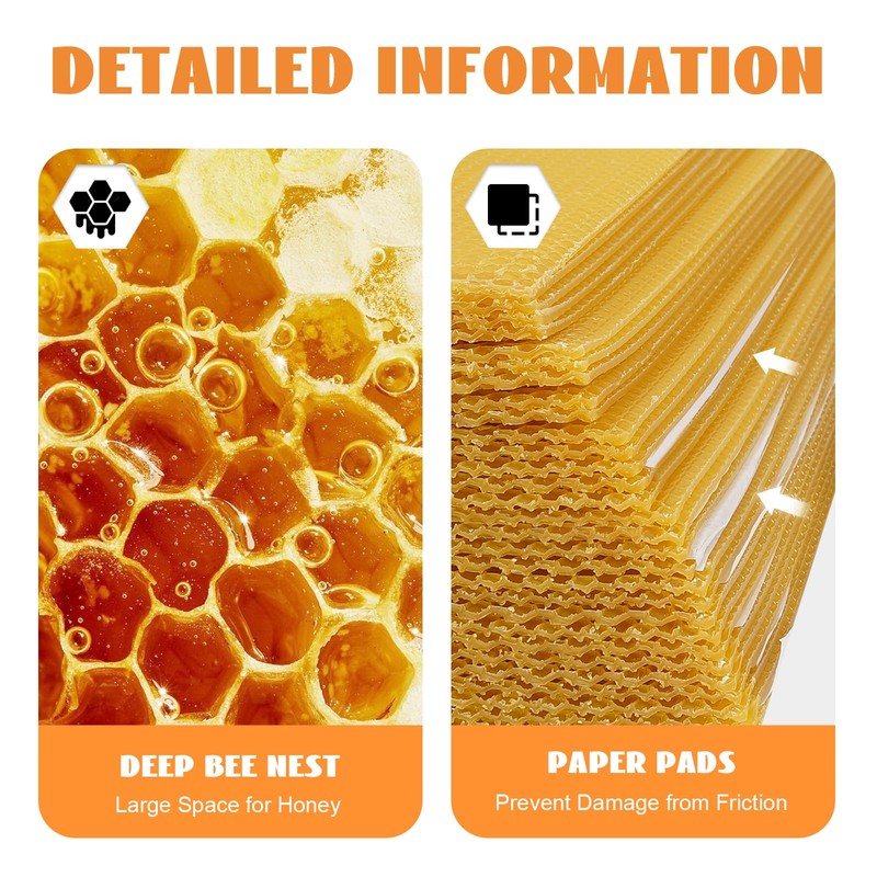 Beehive Waxed Coated Foundation Sheet 30PCS Honeycombs Bee Wax Nest