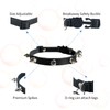 Spiked Cat Collar with Bells, Breakaway Genuine Leather Protective Collar
