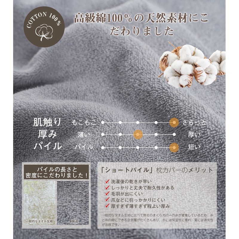 100% Premium Natural Cotton, 3D Elastic, Terry Cloth, Stretchy, Thick,
