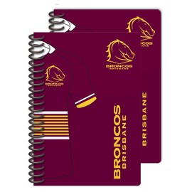 Brisbane Broncos NRL Rugby League Set of 2 Notebooks A5