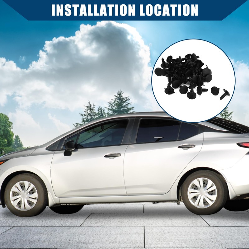 Hihaha 5 x 5mm Hole Dia Black Plastic Rivets Fastener