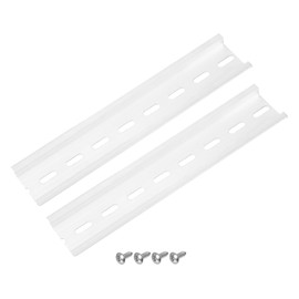 sourcing map DIN Rail 6" x 1.4" x 0.3" Slotted Aluminum Mounting Guide with Stainless Steel Hex Socket Screw for Equipment Installation 2 Set