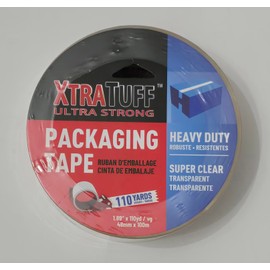 xtratuff Tape 1.89 in × 110 yd – Clear Heavy-Duty Packing Tape with Strong Adhesive, Moisture-Resistant Durable Roll for Moving, Shipping, Packaging & Storage