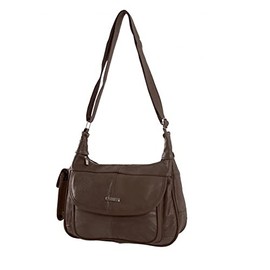 Oxbridge Satchel Lorenz Leather Shoulder Cross Body Student Bag Ladies Bag Collage and Work Bags (BROWN)