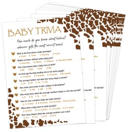 Baby Shower Games - Trivia for 30 Guests with Game Cards, Gender Reveal, Cowboy Supplies (20)