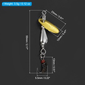 PATIKIL Trout Lures 1/10 oz, 10Pack Trout Spinners Fly Trout Fishing Lures Fishing Spinners Baits Tackle with 2 Tackle Boxes for Freshwater Saltwater Fishing, Silver Tone