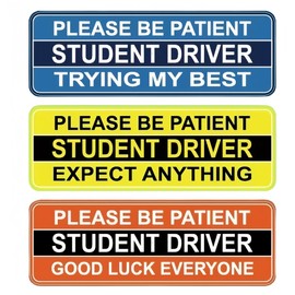 Student Driver Magnet for Car - Funny Magnet Stickers, Reflective, Reusable, Movable and Weather-Resistant - 3 Pcs Magnetic Student Driver Signs for car