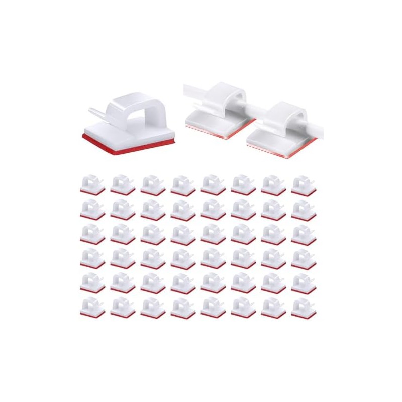 50 Piezas Organizador de Cables Autoadhesivo, Soportes de Cable Autoadhesivos,