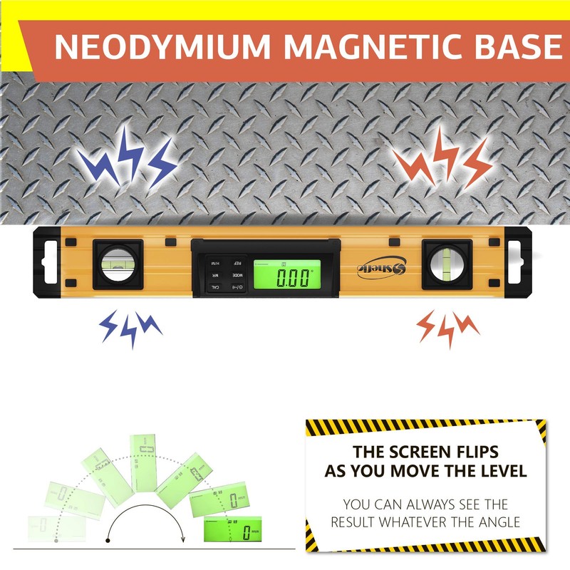 Shefio Digital Level - 18 Inch Magnetic, IP54 Dustproof and