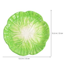 Abaodam Cabbage Serving Utensils Cabbage Shaped Plate Snacks Tray Serving Bowl Dish Plates Ceramics Fruit Stand Dinner Plate Cabbage Series Cartoon Ceramic Dinner Plate Appetizer Plates Food Platter