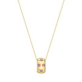 Carissima Gold Women's 9 ct Yellow Gold 4 Stone Ruby Pendant on Adjustable Chain Necklace of 46 cm/18 inch