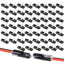 54pcsDouble-Wire Plug-in Connector, Pluggable Led Wire Connectors with Locking Buckle Fast Connect Low Voltage Wire Connectors