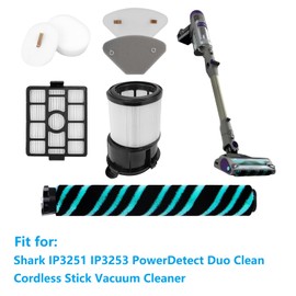 HEPA Filter Brush Roller Accessories Compatible with Shark IP3251 IP3253 PowerDetect Clean & Empty Duo Clean Cordless Stick Vacuum Cleaner Replacement Parts XPMHIP1000 XPRMFIP1000