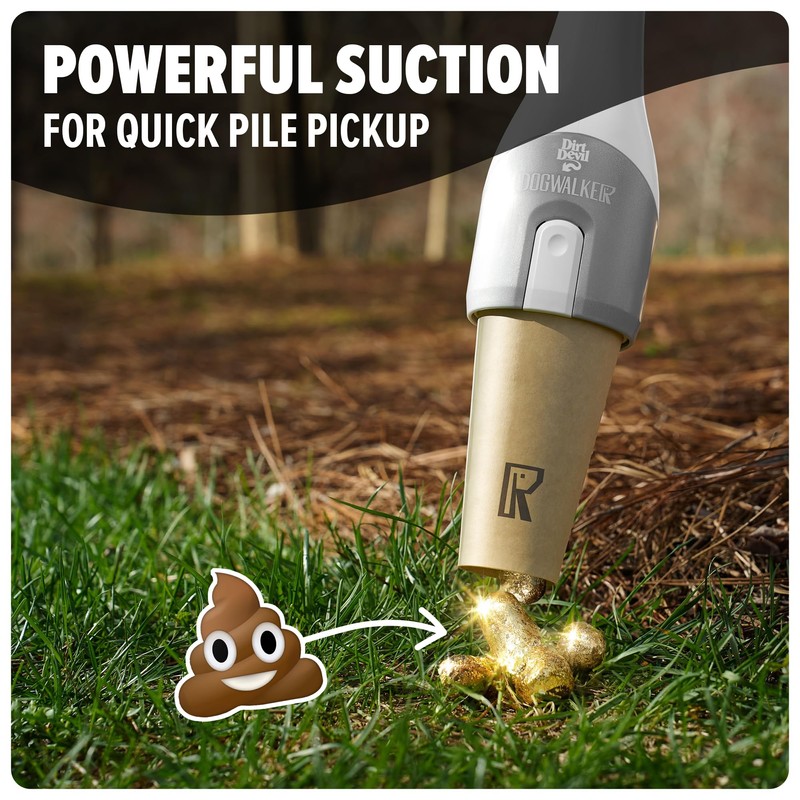 Dirt Devil Dogwalker Pet Waste Vacuum, Portable Handheld Vacuum, No-Contact