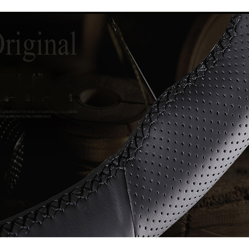 Hand Sewn Black Car Steering Wheel Cover, for Land Rover