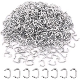 Keadic 1000Pcs 3/8" Galvanized Hog Rings Assortment Kit, Professional Upholstery Hog Rings Installation Kit for Furniture Upholstery, Bungee Shock, Meat & Sausage Casings, Animal Pet Cages