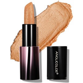 Anglicolor Lápiz Labial Dorado Brillo MetáLico,Labiales Super Lustrous,Gold Lipstick Labios De Sculpted Craft Hidratante,Fórmula Cremosa Ligera y Suave para Labios Hidratados, No Pegajoso (04 SUNSET GILDED)